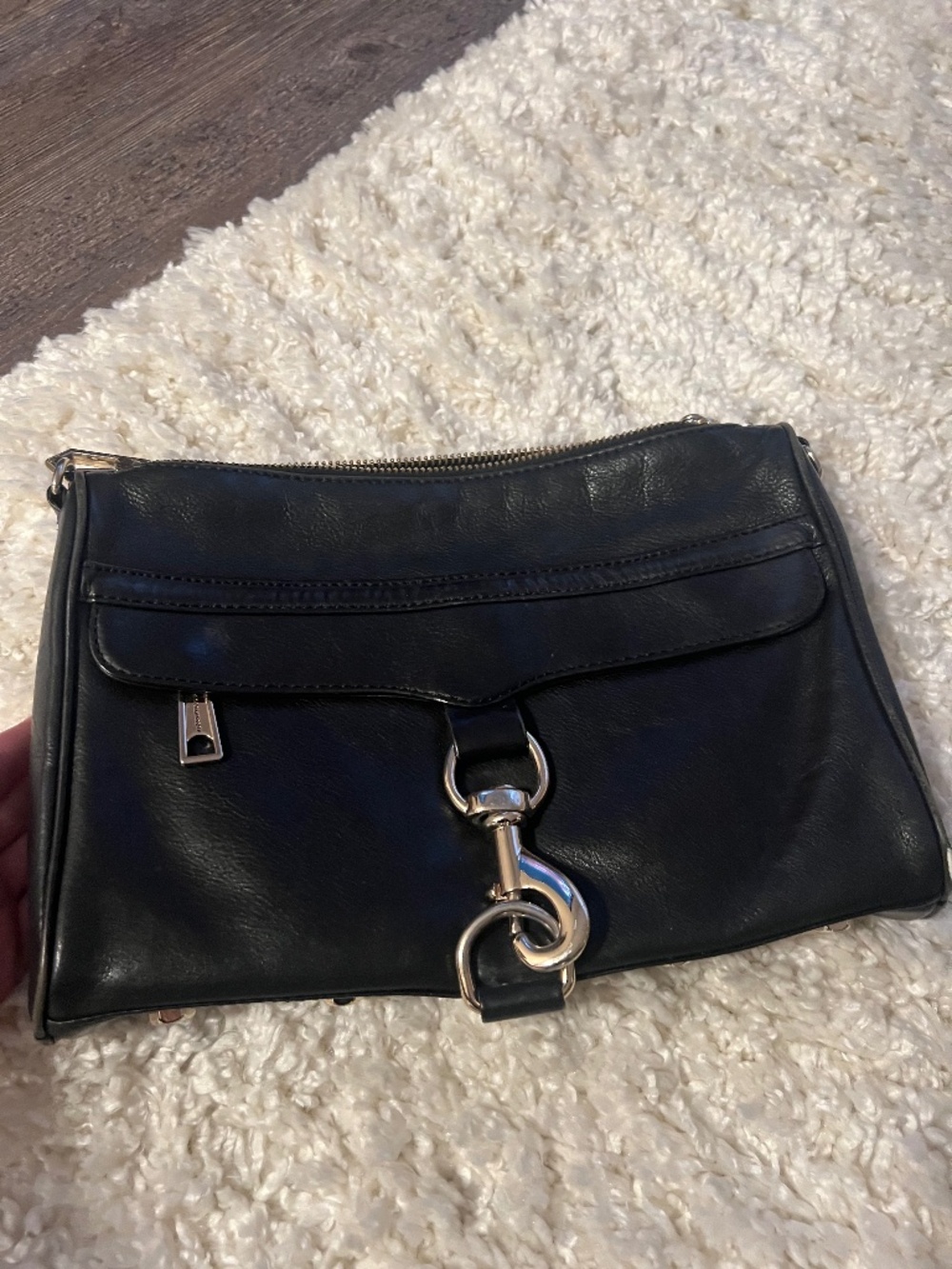 Rebecca Minkoff Women Black Leather Crossbody Bag One Size